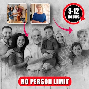 Add Deceased One to Photo, Add Person to Photo, Custom Memorial Photo , Memorial Gift, Combine Photos, Gift for Family, Same Day Ready