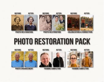 Professional Photo Restoration & Colorization, High-Resolution Enhancement, Damage Repair