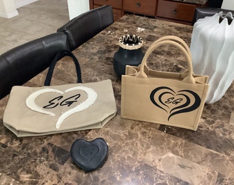 Bolsa tote, bolsa de praia e mini bolsa de coração à venda