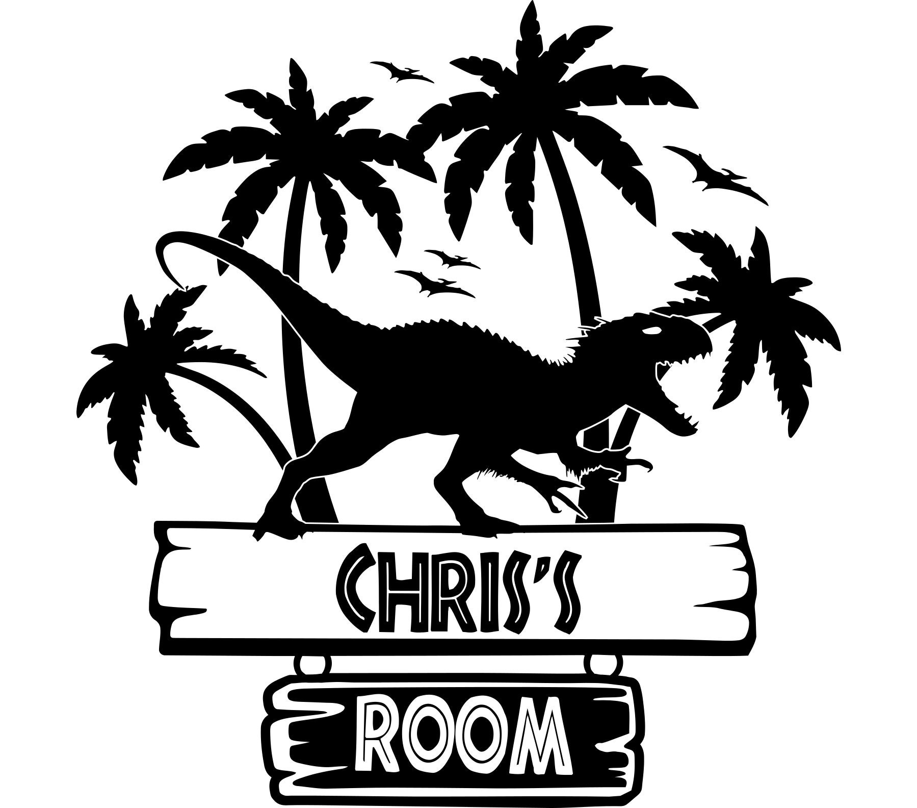 Dinosaur Name Wall Decal Sticker Bedroom Personalized Wall Etsy