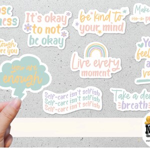 56 Mental Health Sticker Bundle - High Quality Waterproof Vinyl Stickers 2" Wide - You Are Enough Stickers - Mental Health Matters MH0123