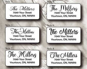 100 Return Address Labels | Custom Envelope Labels | Personalized Name Labels | Address Stickers | Multiple Styles | Multiple Fonts