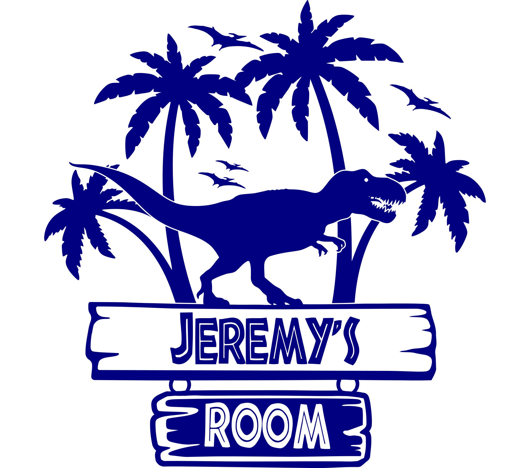 Dinosaur Name Wall Decal Sticker Bedroom Personalized Wall Etsy