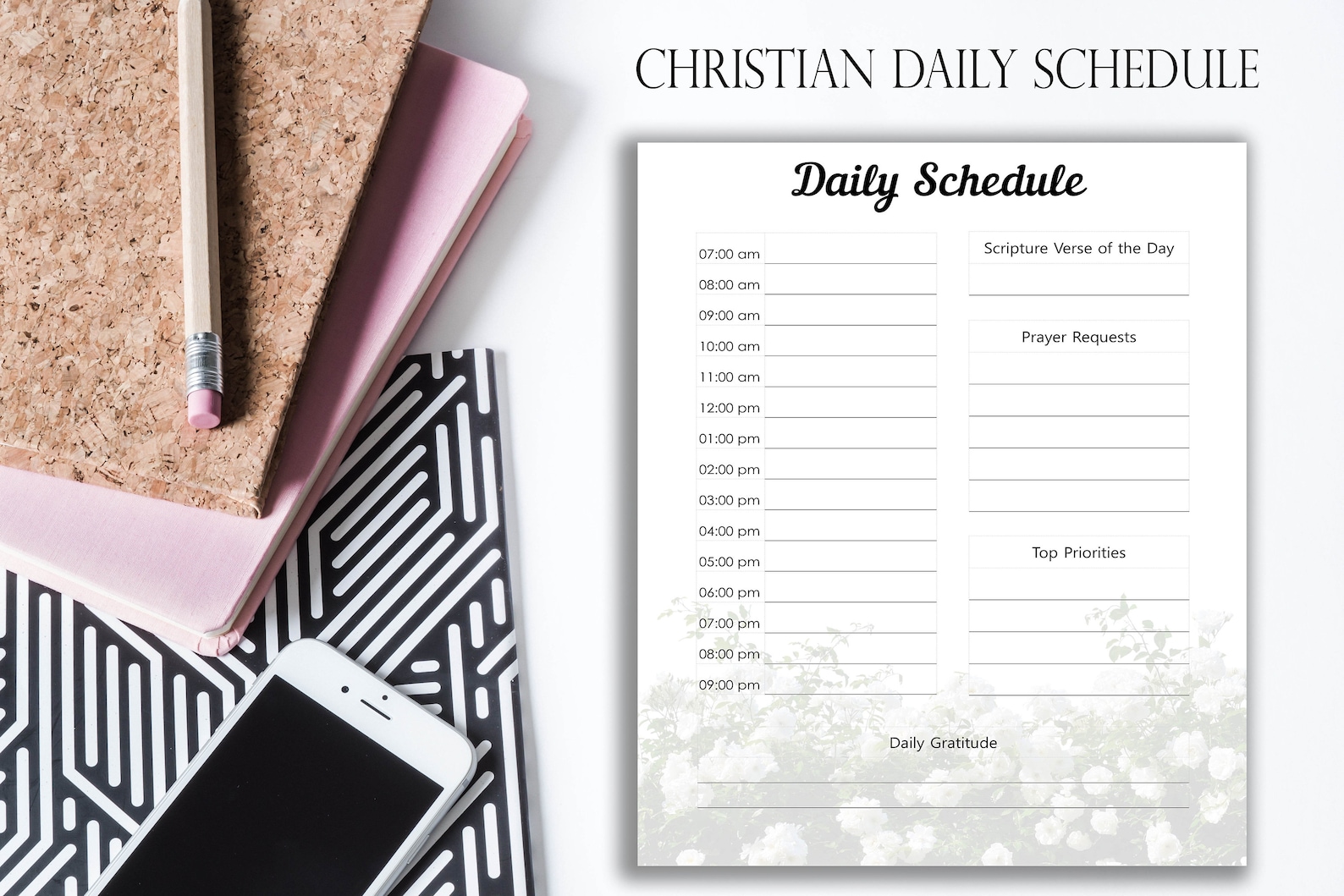 Christian Daily Schedule Printable Christian Planner Etsy