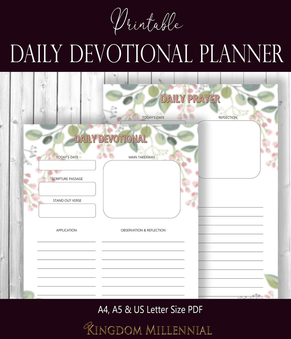 Daily Devotional Planner Printable Prayer and Devotional Etsy