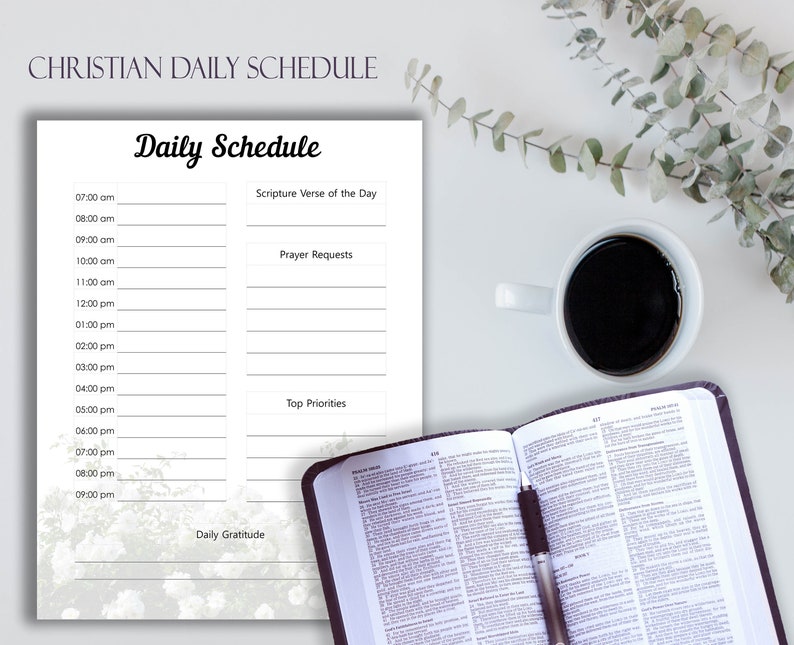 Christian Daily Schedule Printable Christian Planner | Etsy