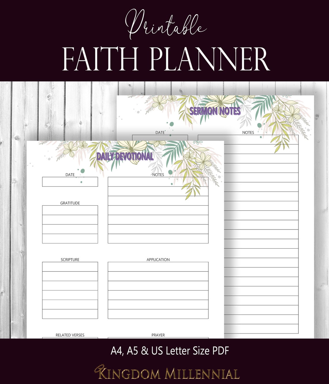 Faith Planner Printable Prayer and Devotional Planner Bible | Etsy