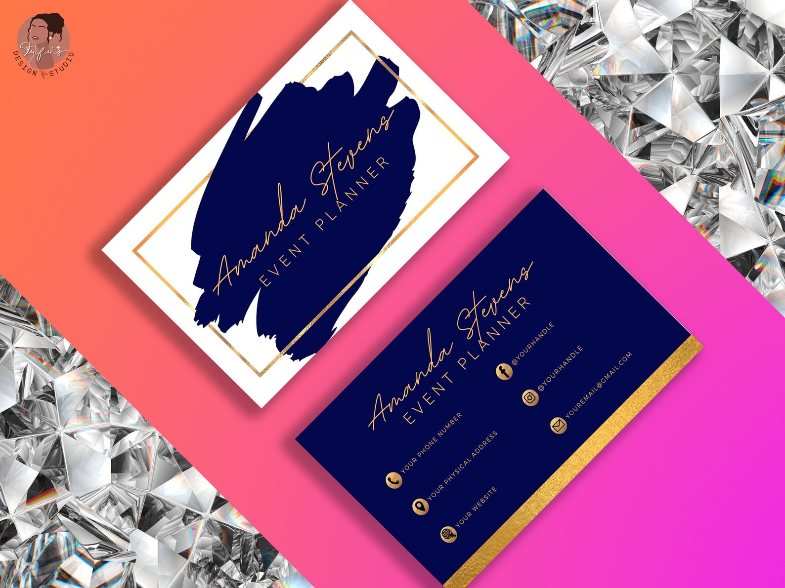 Event Planner Business Card DIY Editable Template Canva Etsy