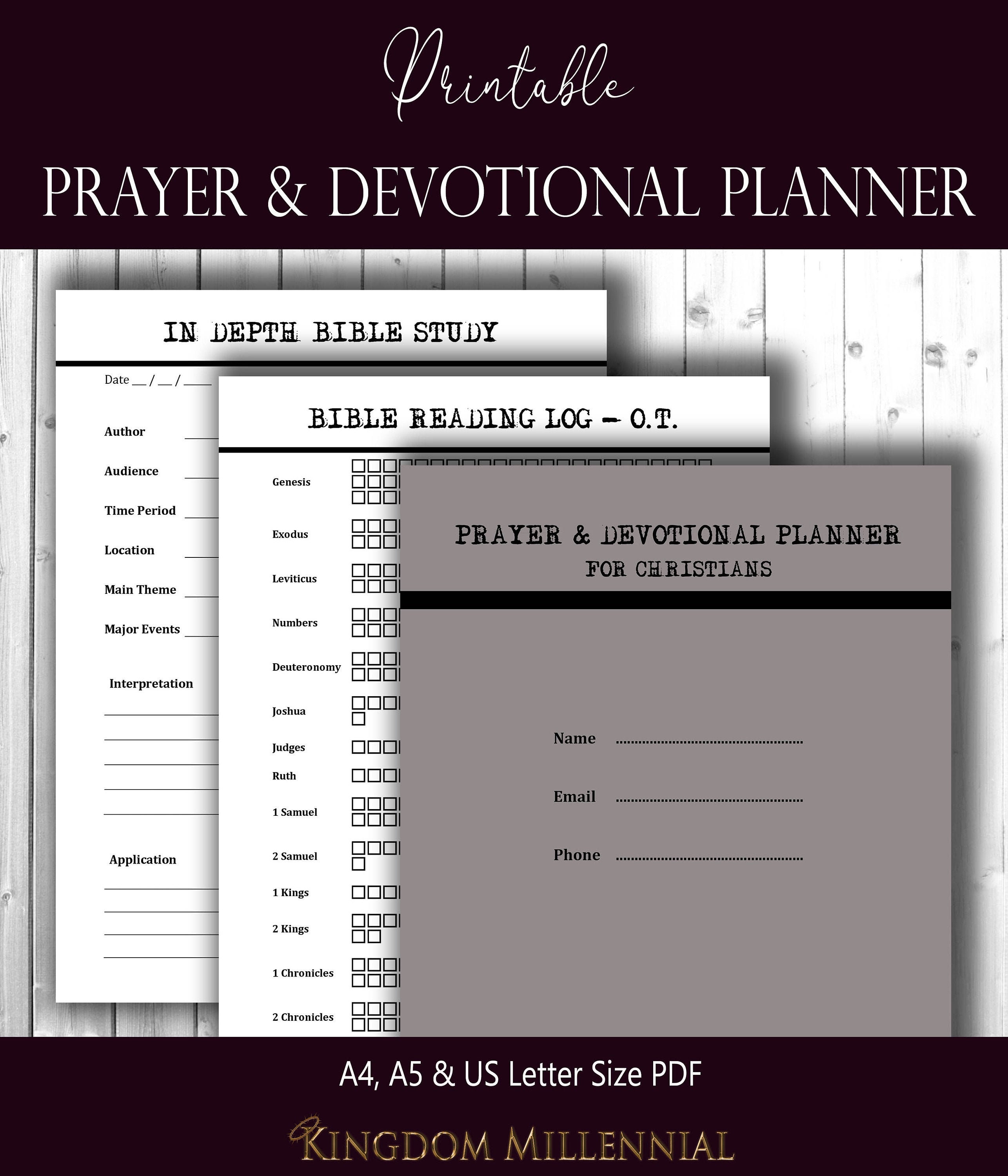 Prayer and Devotional Planner Printable Christian Planner | Etsy