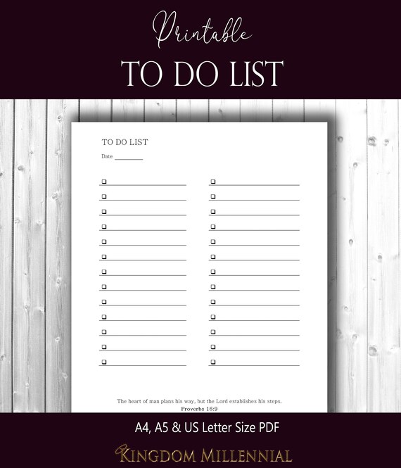To Do List Christian Printable Planner Bible Study Planner | Etsy