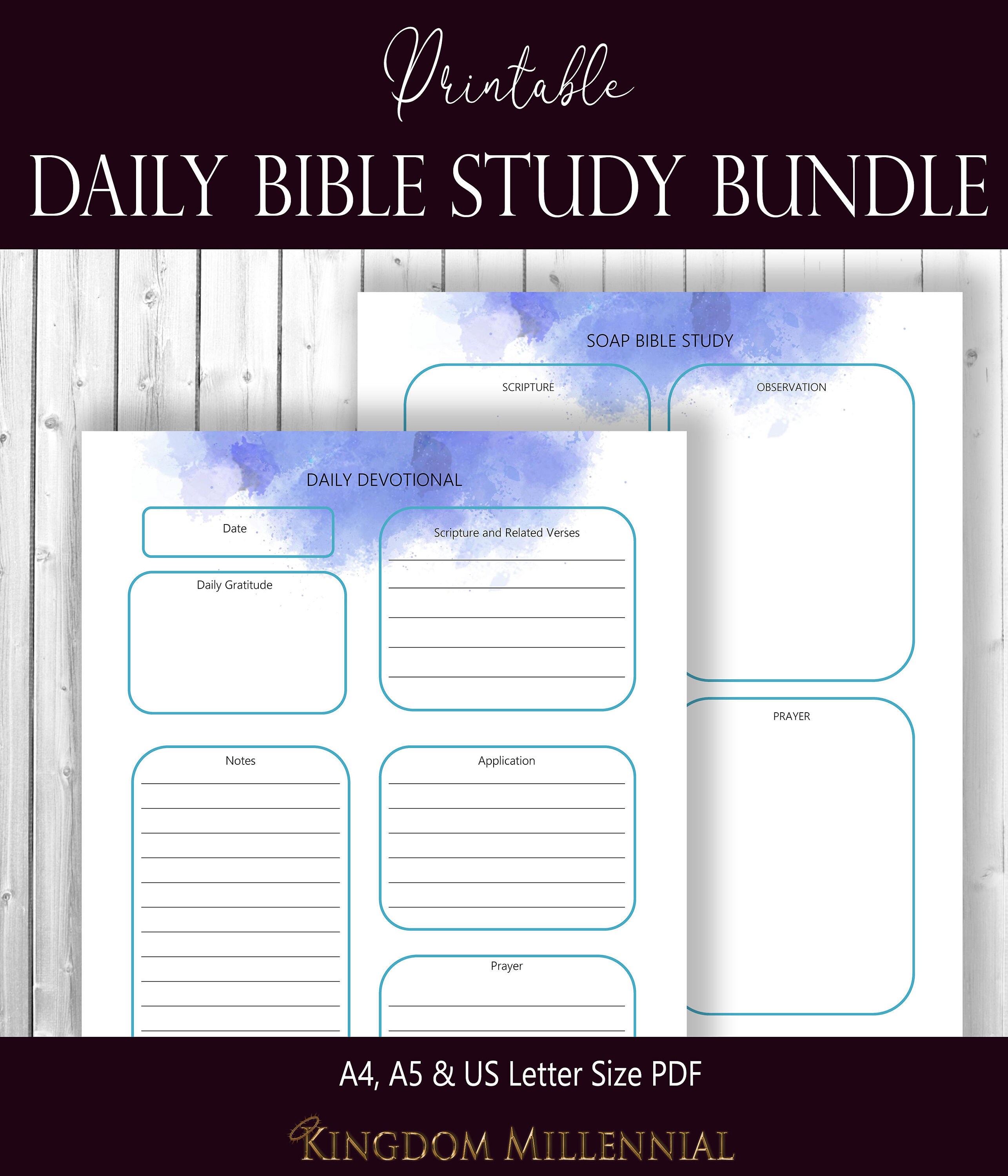 Daily Bible Study Bundle Printable Prayer and Devotional | Etsy