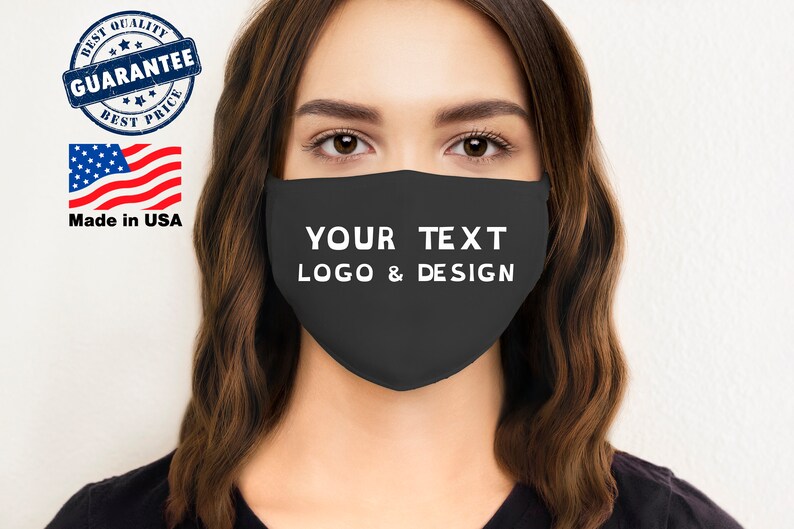 Custom Face Mask Personalized Face Mask Custom Text Mask Etsy