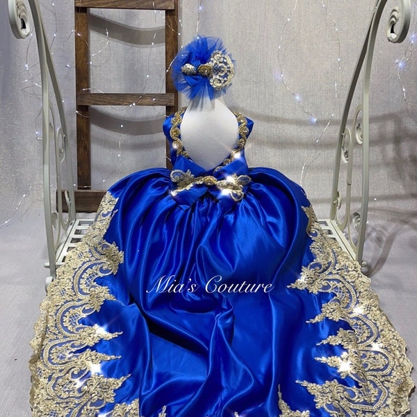 Blue Girl Dress, royal Blue Baby Girl 1st Birthday Outfit,Photoshoot Baby,Party Dress,Baby Shower Outfit,Girl Wedding Dress