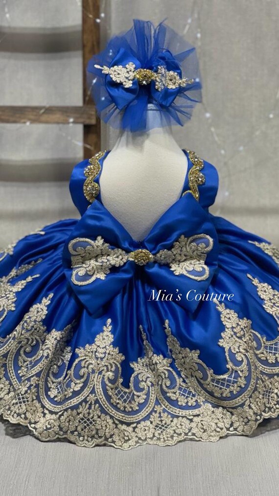Royal blue and gold dress cheap for baby shower