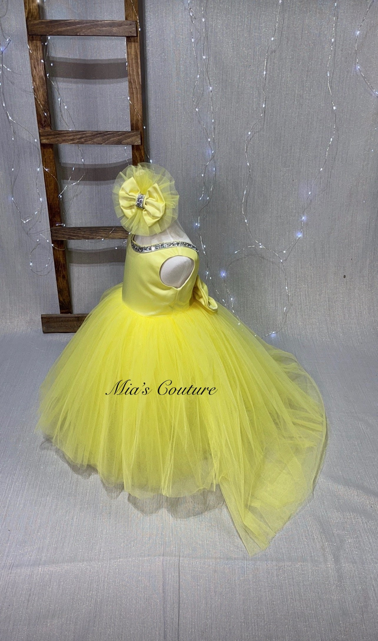 Princess Gown Yellow Ball Gown Baby Dress Full Length Gown Etsy