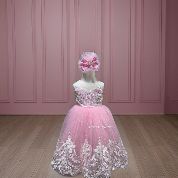 Pink and White Toddler Lace Dress Baby Girl Pink Dress Toddler Easter Dress Girls Princess Dress Pink Lace Flower Girl Gown Girl Lace Etsy UK