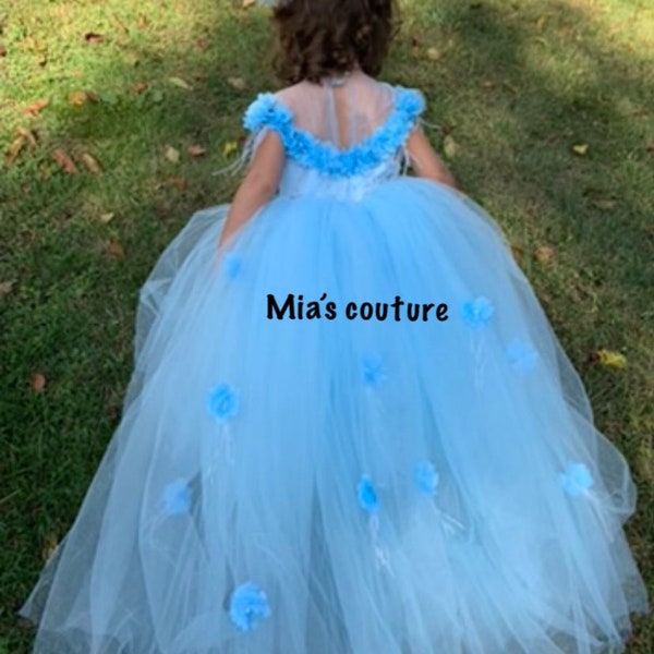 Sky Blue Floral Baby Dress