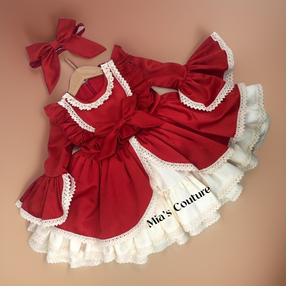 red and white dress for baby Victoria Holiday Dress at Baby Beau & Belle