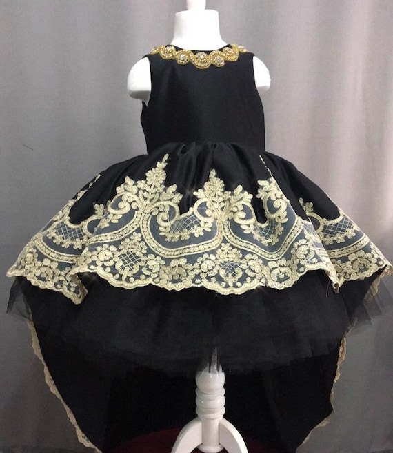 slim fit dress slacks Shani Jacquard High-Low Fit & Flare Dress Black/Gold main image 0