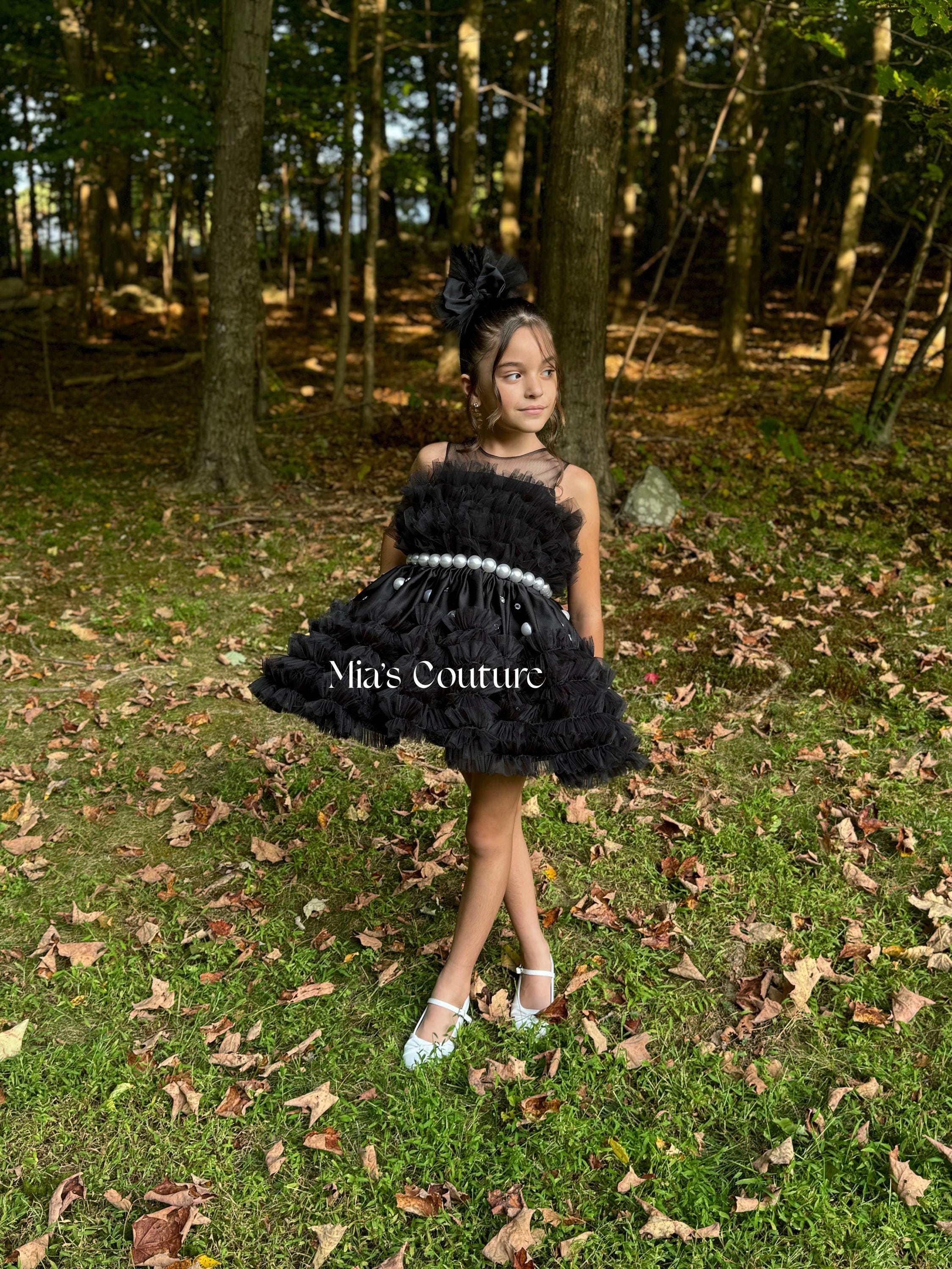 little girls black dress Black Flower Girl Dress