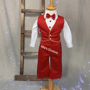 3 Piece Boys Red Suit