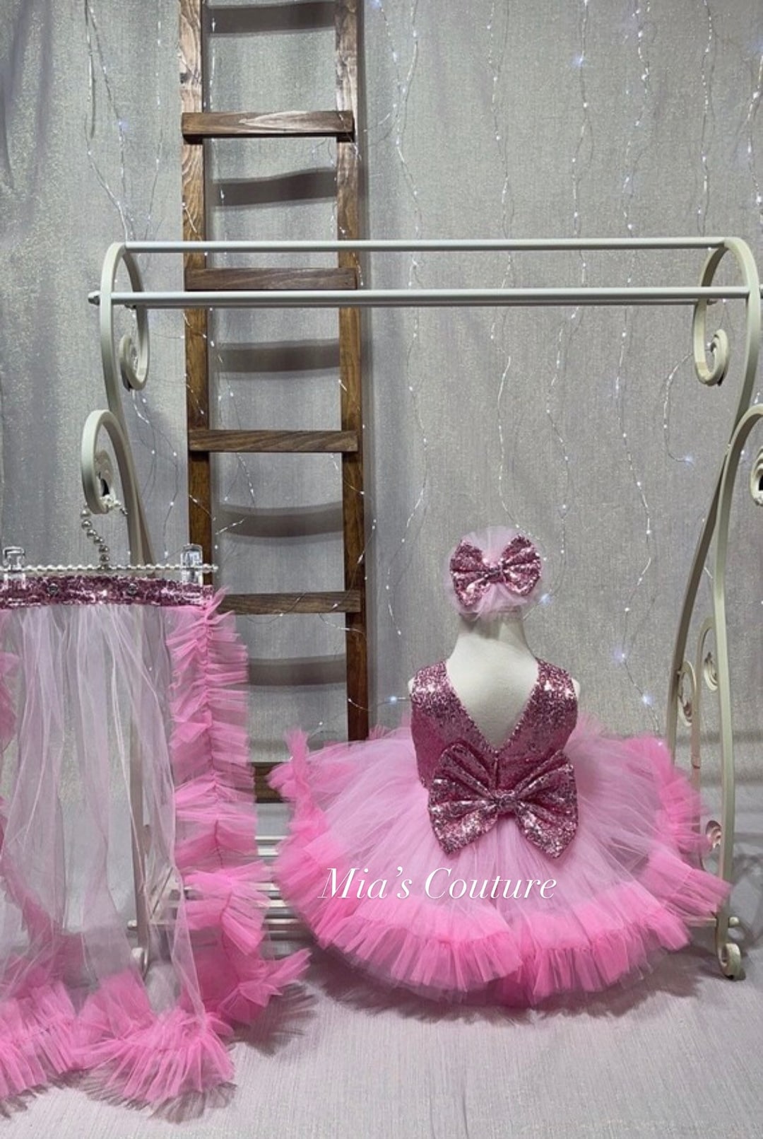 アンティーク雑貨 Vintage tutu dress with original rose . Unique Vintage Dusty Rose Glitter Tulle Cupcake Swing Dress