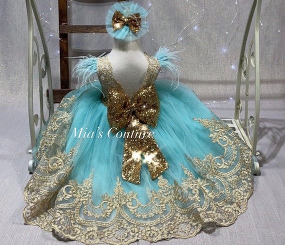 green emerald velvet dress Women's Blue Watercolor Dress main image 1