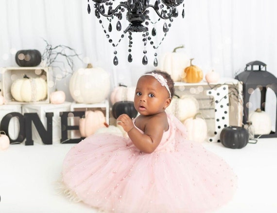 All Rose Pink Tulle Pearl Fluff off the Shoulder Big Bow Girls