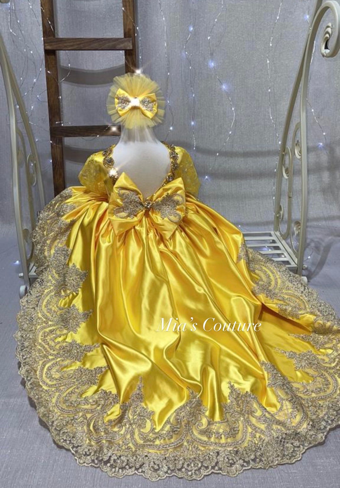 Girls Yellow and Gold Belle Dress, Beauty and the Beast, Yellow & Gold ...
