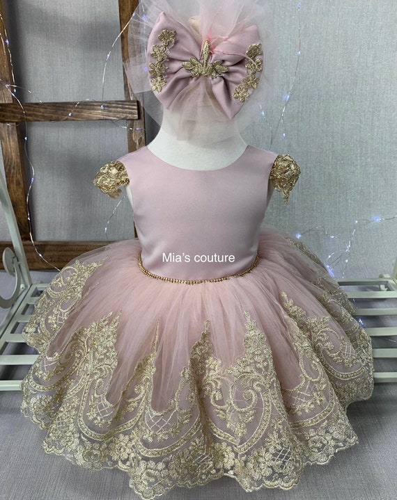 Pink and Gold Princess Dress, Baby Tutu Dress, Pink Pageant Dress, Fluffy  Baby Dress, 1st Birthday Dress, Toddler Dress, Rhinestone Dress - Etsy
