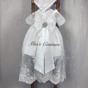 Taufkleid für Baby Mädchen, Baby Taufkleid, langes Taufkleid, langes Taufkleid für Baby Mädchen, Baby Mädchenkleid weiß Bild 5