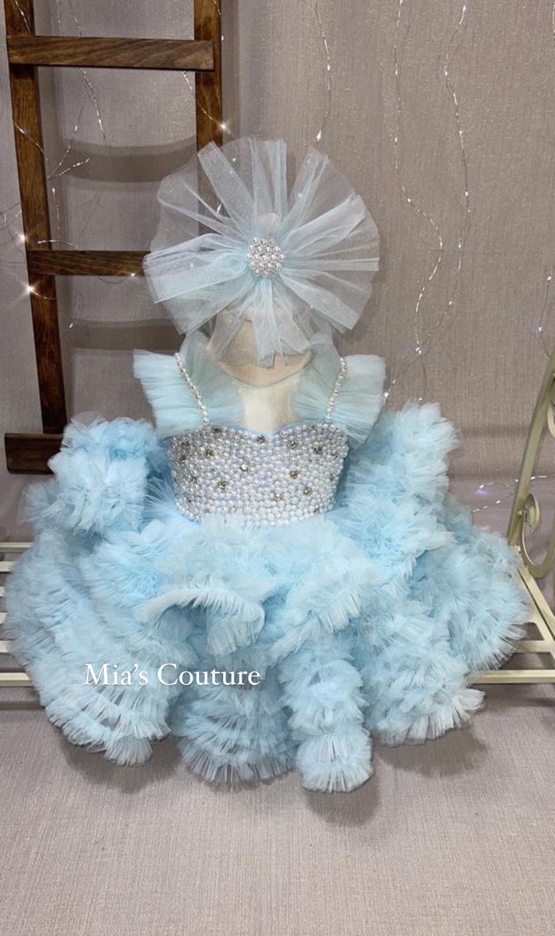 Beautiful Printed Dress For New Born Baby Boy In Sky Blue Color main image 1