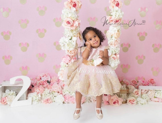 Pink and Gold Baby Girl Dress,Pink Tulle Dress, Bling Dress,Pink and Gold First Birthday, Birthday Dress, Prom Pink Dress, Flower Girl Dress