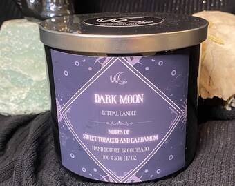 Dark Moon Ritual Candle | Intention Candle | Handmade Candle | New Moon Candle