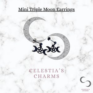 Mini Triple Moon Earrings