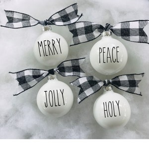 Rae Dunn Inspired Ornaments / Farmhouse Ornaments