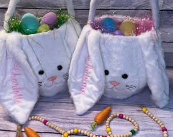 Large Easter Basket Bunny | Personalized Easter Baskets | Easter Gifts | Name with Embroidery