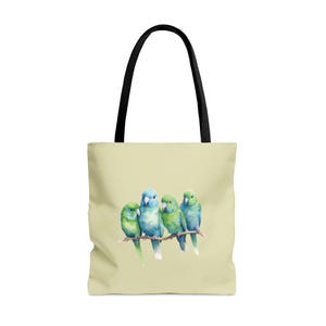 Watercolour Parakeet Durable Tote Bag