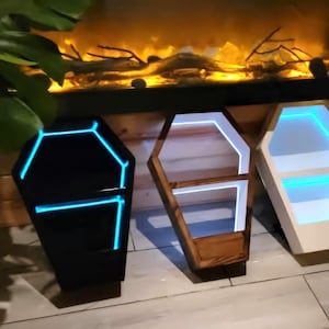 LED Coffin Shelf: Gothic Spooky Decor, Witchy Altar, Horror Accent
