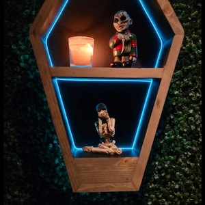 LED Coffin Shelf: Gothic Home Decor, Witchy Altar