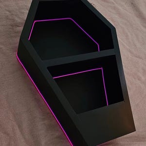 LED Coffin Shelf: Gothic Spooky Decor - Witchy Room Accent