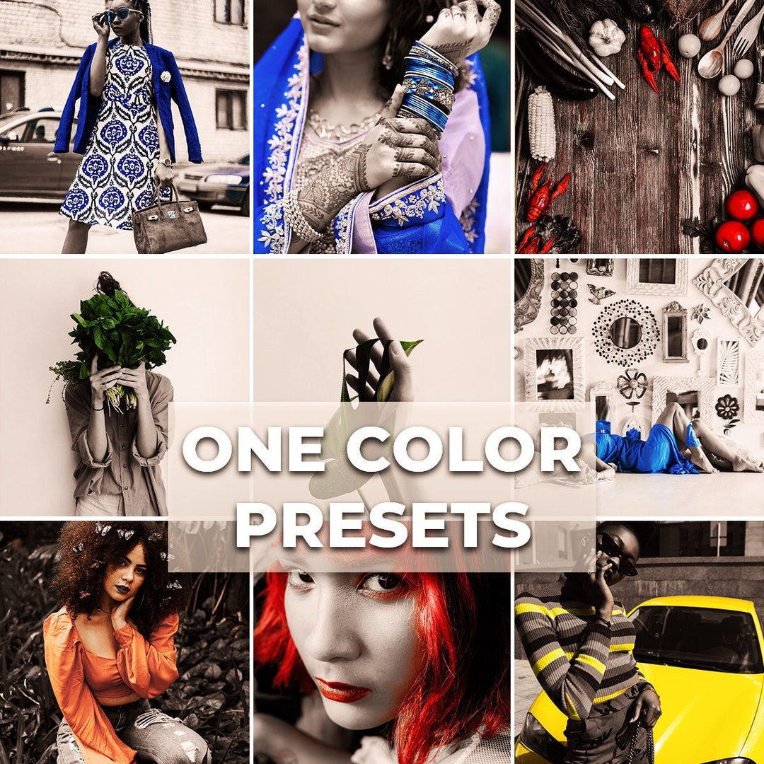Custom Color Presets One Color Presets Pack for Lightroom, Unique Editing, Black and White ...
