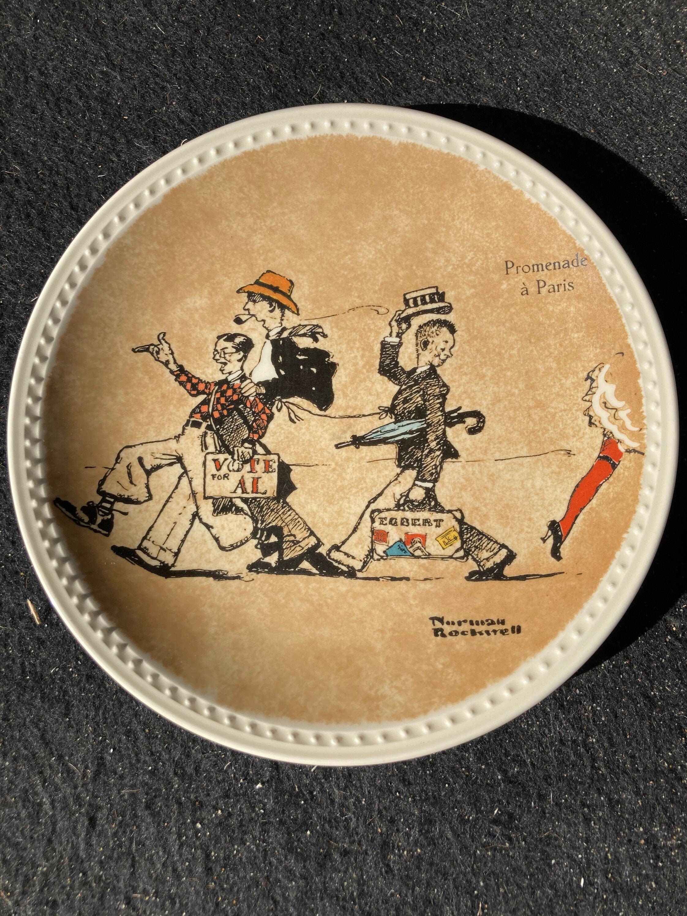 Set of 3 rare Newell Pottery Co. Norman Rockwell plates Etsy