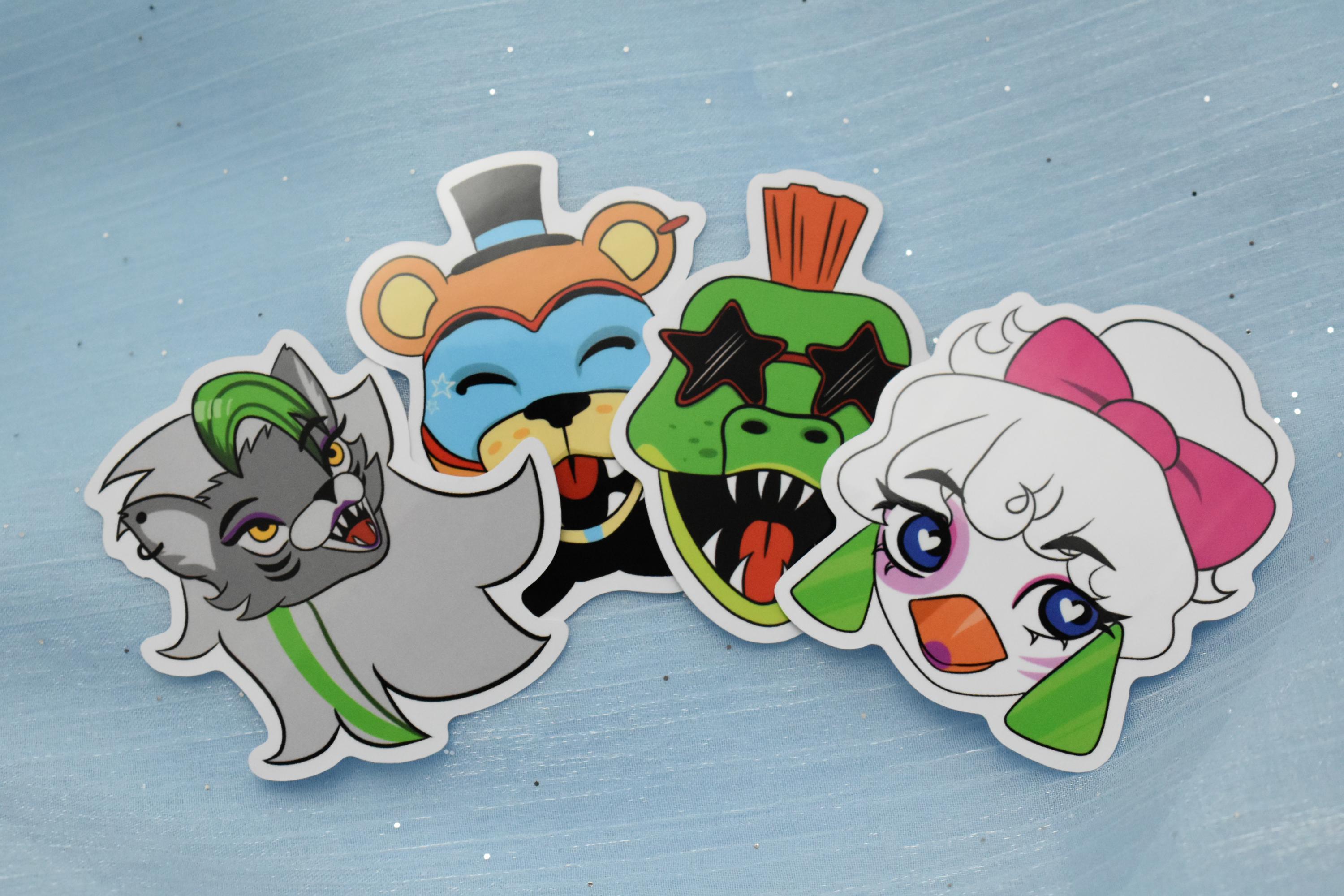 FNAF five nights at Freddie's Character Freddy, Roxanne, Chica, Monty Vinyl sticker