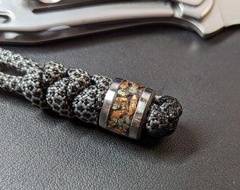 Copper and Iron Pyrite/Fool's Gold Inlay Glow Bead - Custom options available!