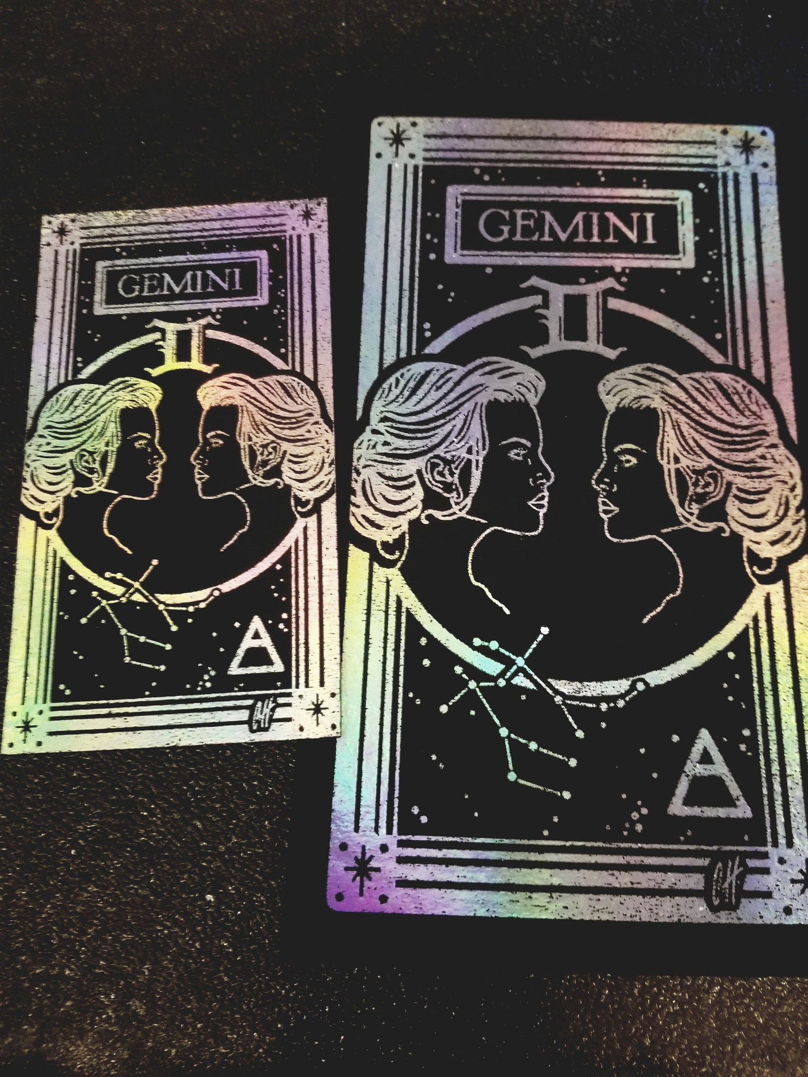 Zodiac Tarot Foil Print Gemini Etsy