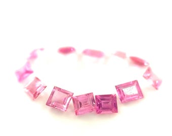 1.31 Carat Padparadscha Sapphire Lot: Princess Cut Loose Stones