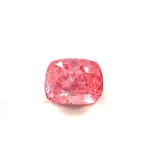 0.80Crts Natural Rare Padparadscha Sapphire Cushion 18K White Gold Diamond Engagement/ Wedding/ Birthday gift for her | Heated Loose Stone