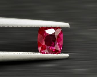 0.58Carat Natural Rare Ruby Gemstone Cushion Cut Very Good Color Very Good Luster | Heated Loose Stone
