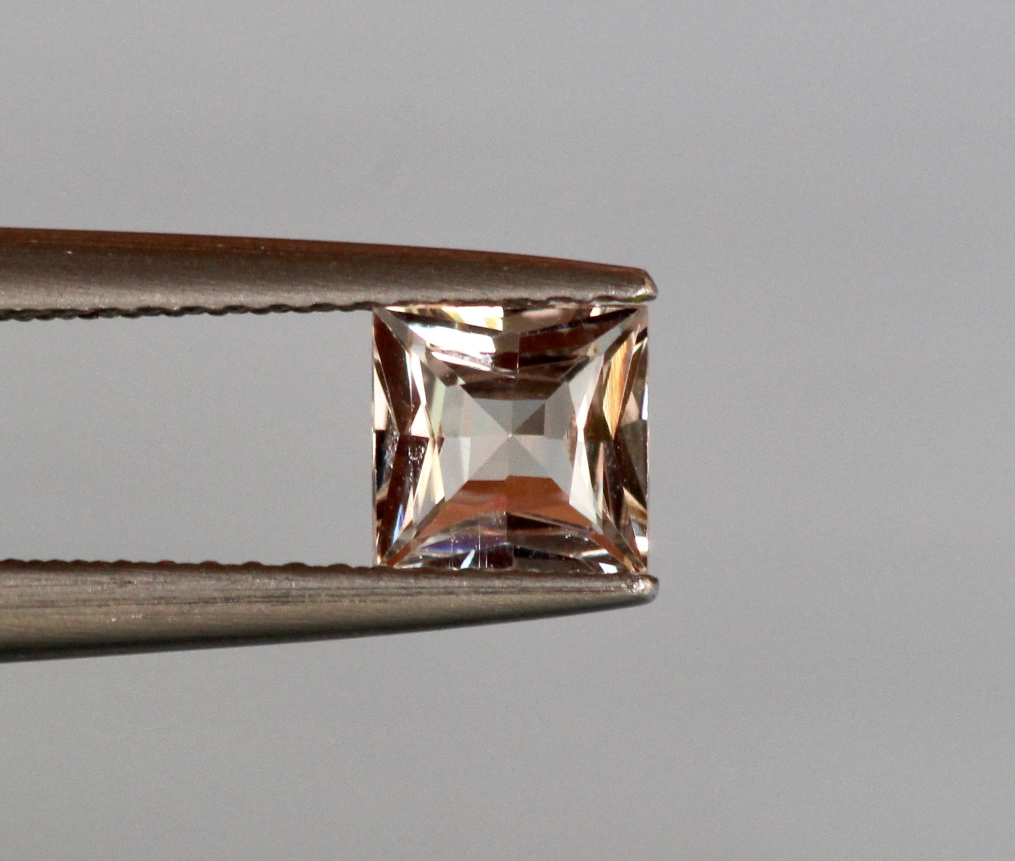 0.77Carat Natural Peach Sapphire Gemstone Princess Cut Etsy